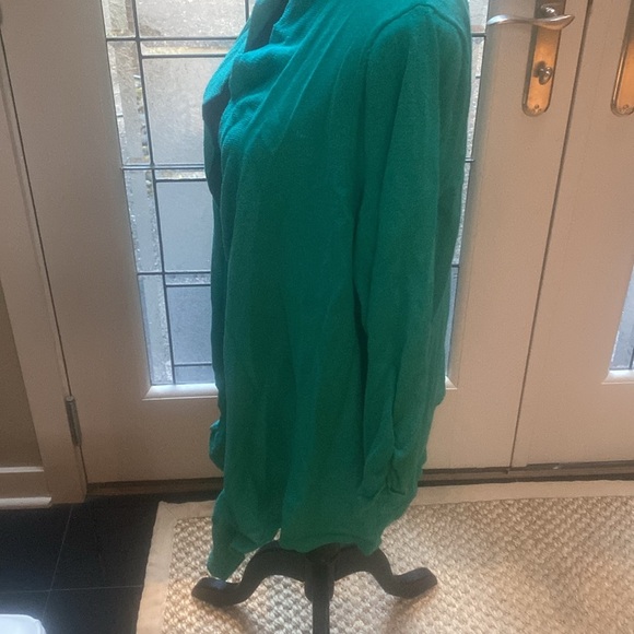 Chico’s Green handkerchief ruffles Open Front Cardigan.  Size 16 - Picture 3 of 6